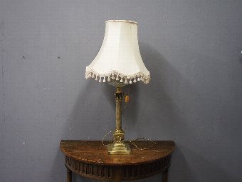 Antique Marble, Cut Crystal and Brass Victorian Oil Lamp