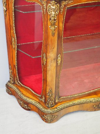 Antique Victorian Yew Vitrine or Display Cabinet