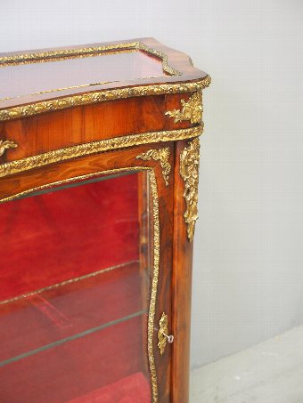 Antique Victorian Yew Vitrine or Display Cabinet