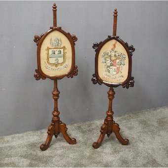 Pair of Gothic Revival Pole Screens