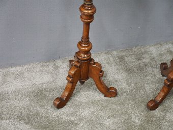 Antique Pair of Gothic Revival Pole Screens