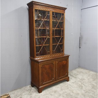 Georgian Style Mahogany Cabinet Bookcase