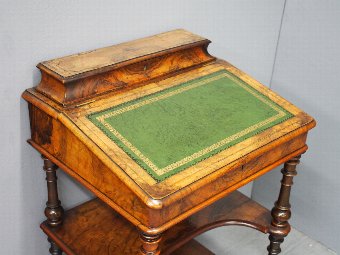 Antique Burr Walnut Inlaid Davenport Desk