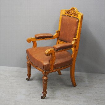 Victorian Carved Oak Armchair
