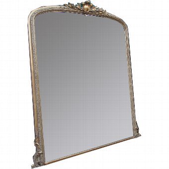  Victorian Gilded and Painted Overmantel Mirror
