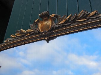 Antique  Victorian Gilded and Painted Overmantel Mirror