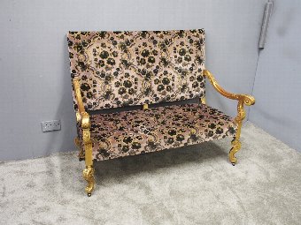 Antique Charles II Style Giltwood 2 Seater Sofa
