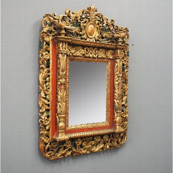 European Painted and Gilded Wall Mirror