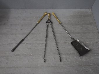 Antique Set of 3 George III Fireside Tools