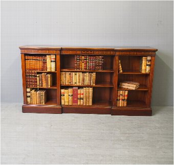 Sheraton Style Inlaid Mahogany Open Bookcase