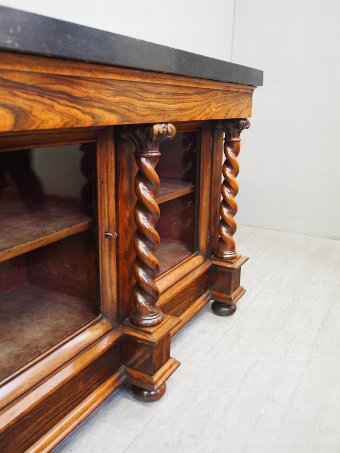 Antique  William IV Marble Top Rosewood Cabinet