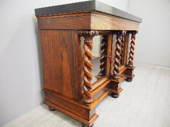 Antique  William IV Marble Top Rosewood Cabinet