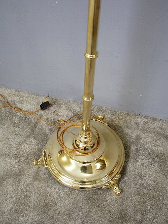 Antique Victorian Cast Brass Adjustable Lamp