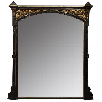 Aesthetic Movement Style Ebonized Overmantel Mirror