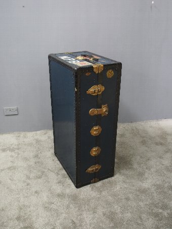 Antique Large Stamped 1930s Fibre Fifty Trunk