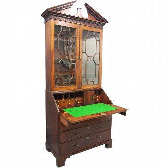 George III Mahogany Bureau Bookcase
