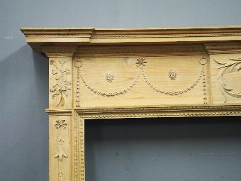 Antique George III Pine Carved Mantelpiece