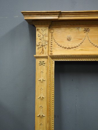 Antique George III Pine Carved Mantelpiece
