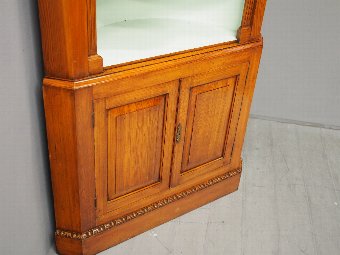 Antique George III Style Two Part Pine Corner Cupboard