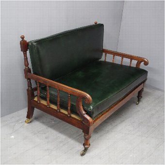 George IV Rosewood and Green Leather Sofa 