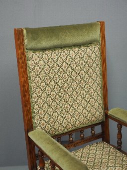 Antique Red Walnut American Rocking Chair