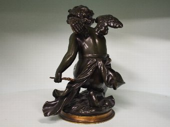 Antique Bronze Figure of Cupid by Emile Joseph Carlier