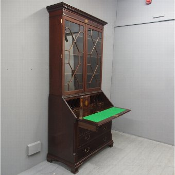 Georgian Style Inlaid Mahogany Bureau Bookcase