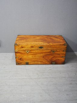 Antique Anglo-Chinese Camphorwood Campaign Trunk