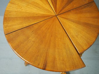 Antique Vintage Walnut Table with Spiral Stem