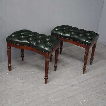 Pair of Mahogany Stools from Alnwick Castle