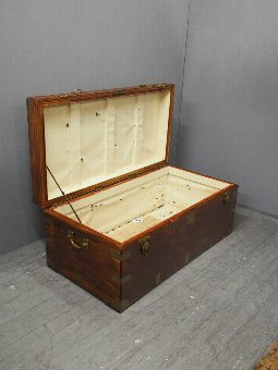 Antique Camphorwood Anglo-Chinese Campaign Trunk