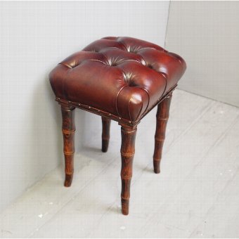 George II Style Mahogany and Burgundy Leather Stool