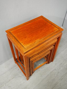 Antique Nest of 4 Chinese Hardwood Tables
