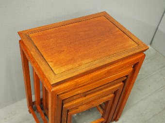 Antique Nest of 4 Chinese Hardwood Tables