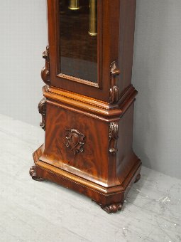 Antique Victorian Mahogany Drum Head Longcase Clock by W. C. Shaw, Glasgow