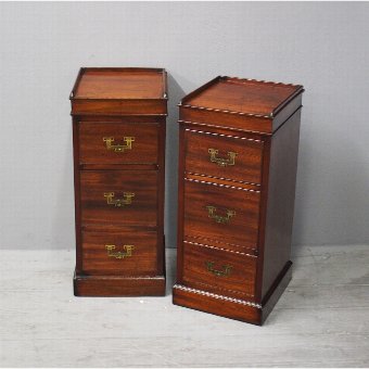 Pair of 19th Century Campaign Mahogany Lockers