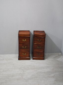 Antique Pair of 19th Century Campaign Mahogany Lockers