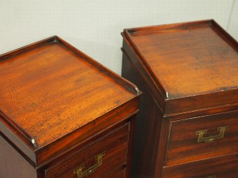 Antique Pair of 19th Century Campaign Mahogany Lockers