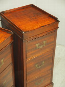 Antique Pair of 19th Century Campaign Mahogany Lockers