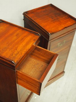 Antique Pair of 19th Century Campaign Mahogany Lockers