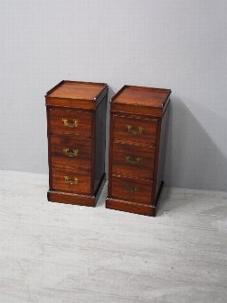 Antique Pair of 19th Century Campaign Mahogany Lockers
