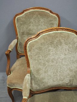 Antique Set of 4 French Louis XV Style Armchairs