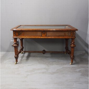 Antique Victorian Oak Bijouterie Table or Display Table