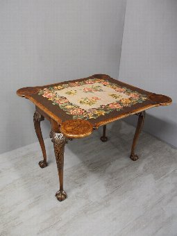 Antique Georgian Style Walnut Foldover Games Table