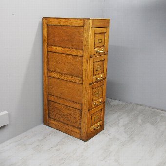 Edwardian Panelled Oak Filing Cabinet