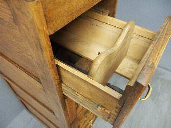 Antique Edwardian Panelled Oak Filing Cabinet