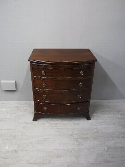 Antique George III Style Mahogany Bow-front Chest of Drawers