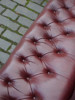 Antique Burgundy Leather and Walnut Sofa By Gillows
