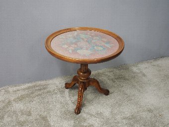 Antique Victorian Walnut Snap Top Occasional Table