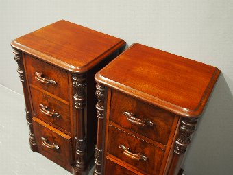 Antique Pair of Victorian Mahogany Lockers or Chest of Drawers
